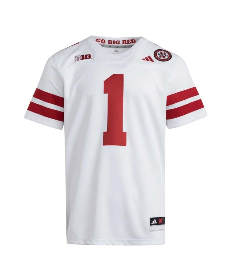 adidas Nebraska Cornhuskers Mens 2XL White Premier Away Football Jersey NCAA GBR - Picture 3 of 11
